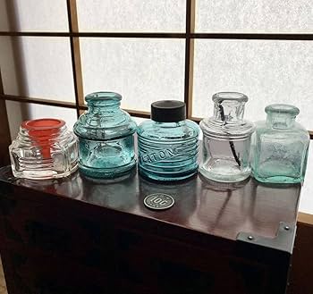 ガラス　鉢　アンティーク　気泡　ボトル　瓶 Amazon.co.jp: レトロインク瓶びんガラス瓶気泡ゆらゆらガラス